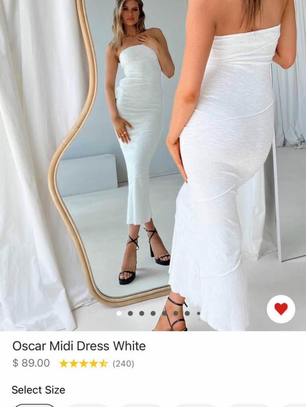 Princess Polly White Strapless Midi Dress